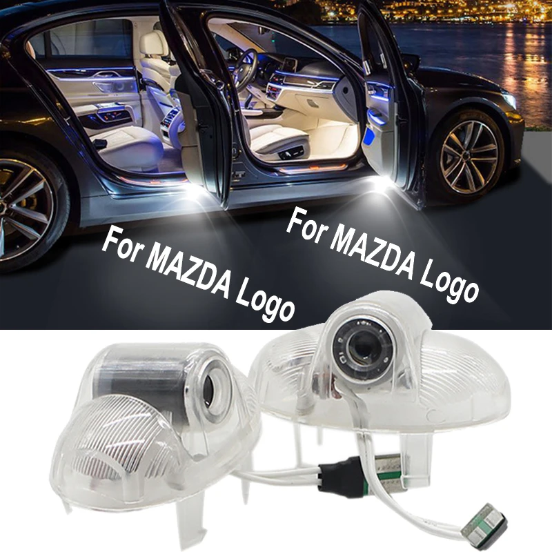 Luz LED de bienvenida para puerta de coche, con logotipo para Mazda RX8 8 6 A8 Ruiyi, luces de cortesía, 2 piezas| | - AliExpress