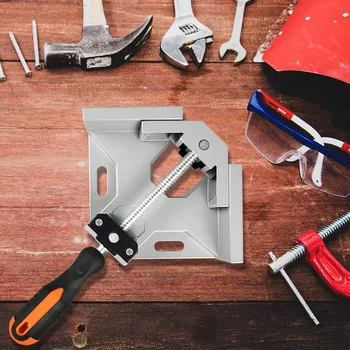 

Promotion! 2Pcs 90 degree Right Angle Clamp Single Handle Aluminum Alloy Corner Clamp, Adjustable Photo Frame Vise