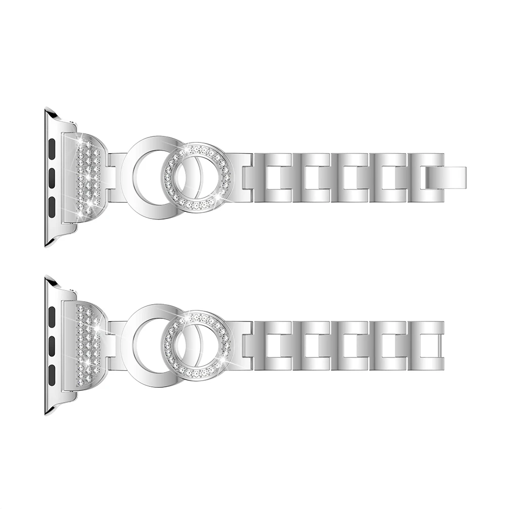 Женский ремешок для часов Apple Watch band 38 мм/42 мм/40 мм/44 мм ремешок из нержавеющей стали с бриллиантами для iwatch series 4 3 2 1 браслет