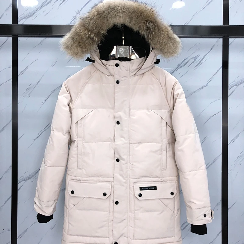 

Winter Canada Top Brand 90% White Goose Down Jacket Men Warm Parka Fox Fur Collar Hooded Long Thicken Jackets Down Coats Outwear