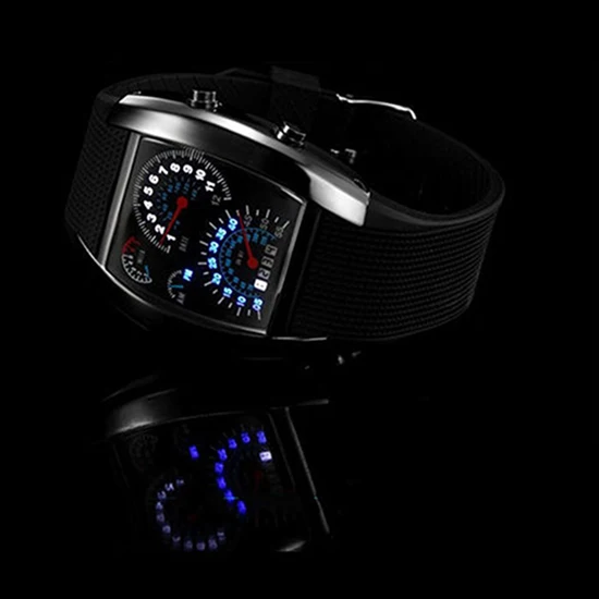 Fashion Men's Stainless Steel Luxury Sport Analog Quartz LED Wrist Watch Black Sport Watches Fashion Wristwatches For Men Gift