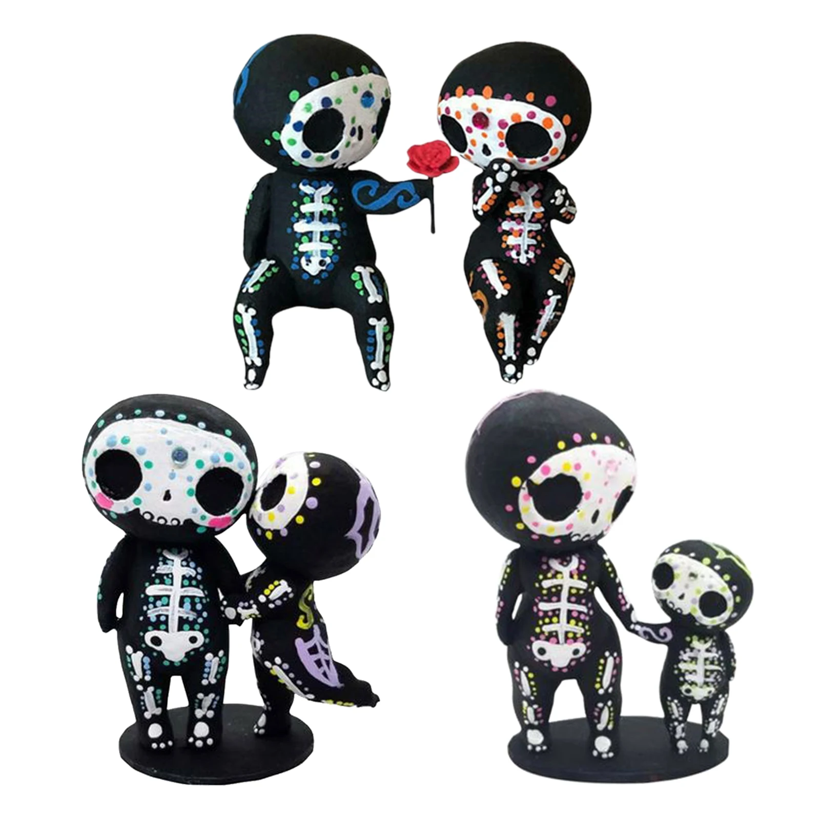 Lovely Sugar Skull Couple Figurine 3D Statue Display Office Desk Decoration | Дом и сад