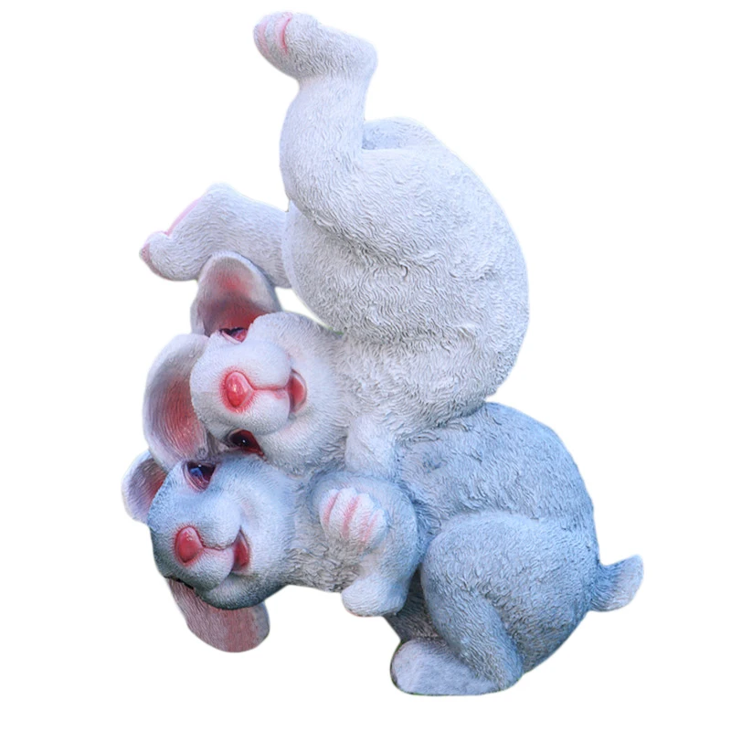 Милый Пасхальный кролик стол декоративный волшебный сад кролик фигурка животного домашний Декор подарок на день Святого Валентина - Цвет: Gray