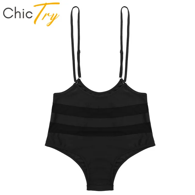 US $8.12 ChicTry Women Adjustable Straps Mesh Splice Sports Fitness Suspender Bottoms Sexy Pole Dance Shorts