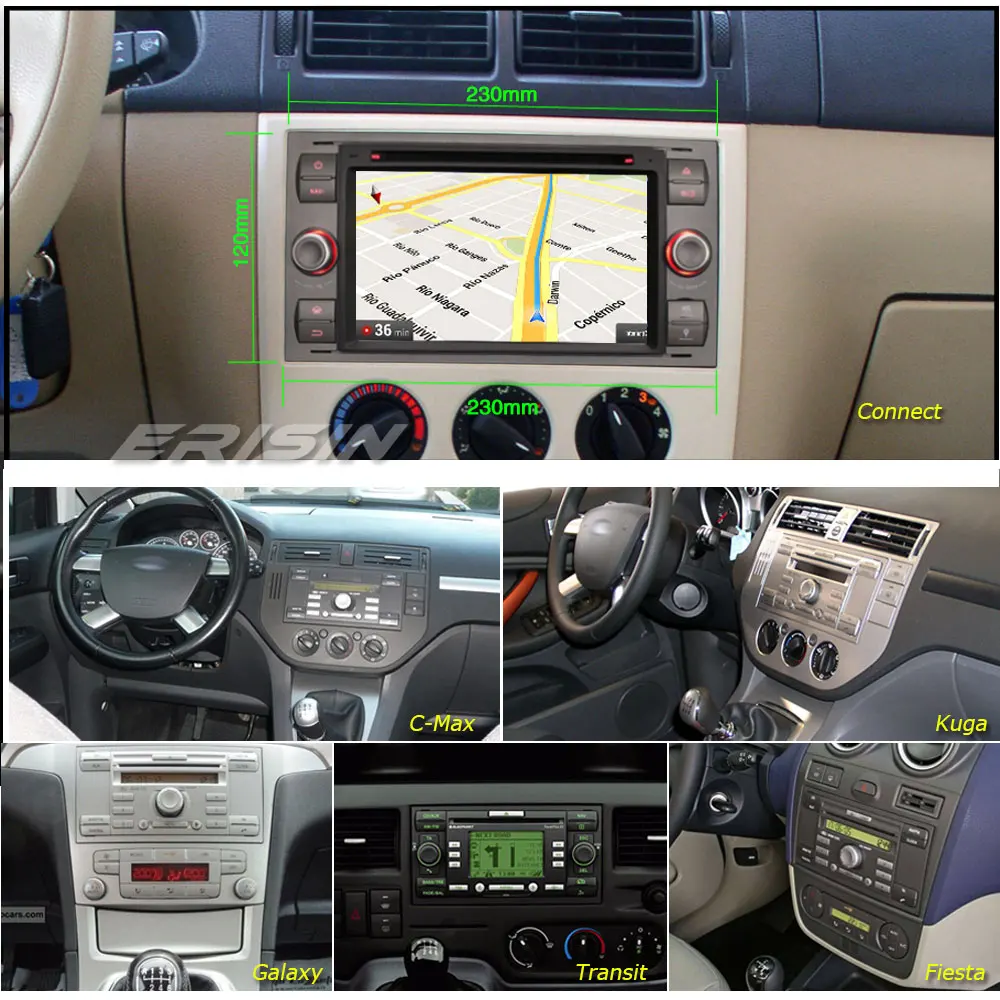 Автомагнитола Erisin ES7966F 7 &quot Android 9 0 8 ядер 4 Гб ОЗУ DVD радио BT для Ford Kuga