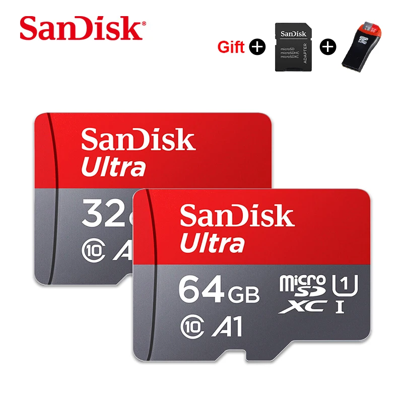 Карта Micro SD SanDisk 16 ГБ 32 ГБ 64 Гб 128 г C10 U1 A1 карта памяти Micro карта для телефона компьютер SDXC SDHC скорость до 98 м/с адаптер