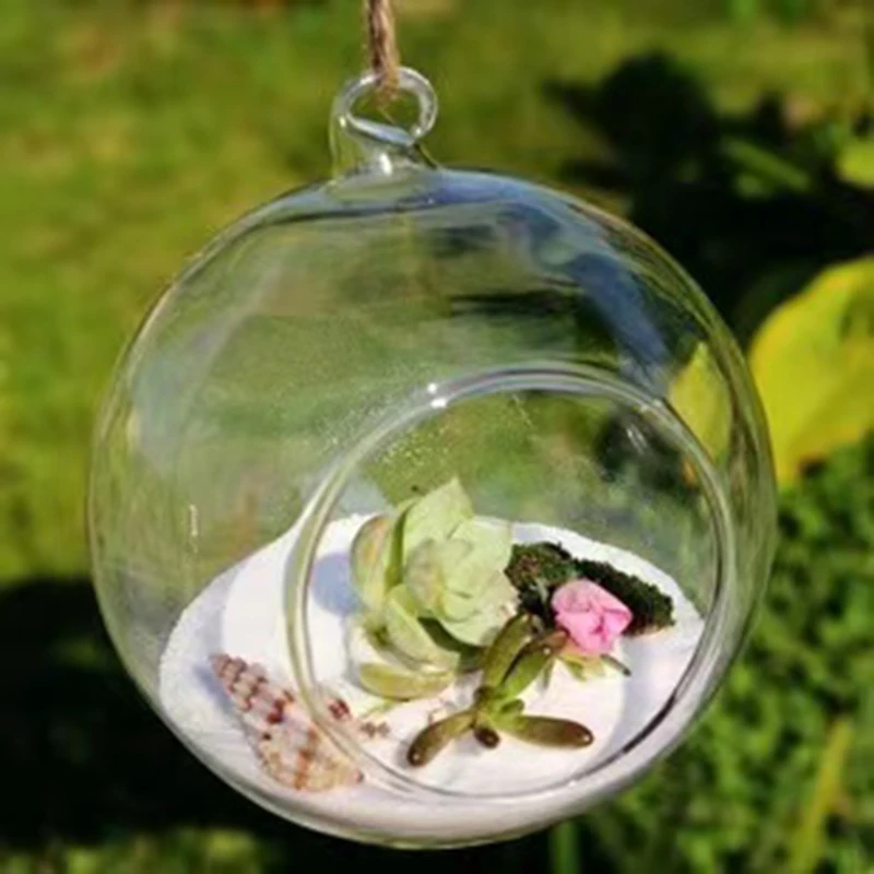 8 יח’ מיני כדורי זכוכית לתליה – מתאים לנרות או צמחים קטנים 5