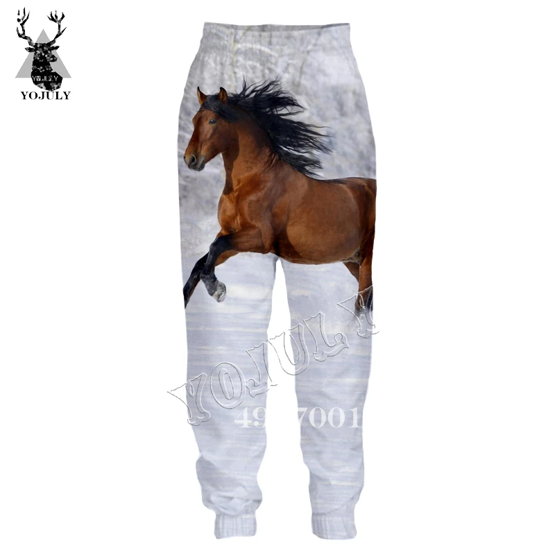 Лошадь Забавный 3D принт Харадзюку треники летние унисекс длинные штаны уличная хип хоп мужские и женские новые модные повседневные брюки L8 - Цвет: 4