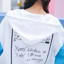 Солнцезащитная одежда для женщин, лето, стиль, Harajuku стиль, свободный крой, принт с буквами, смешанные цвета, для студентов, тонкая, защита от солнца