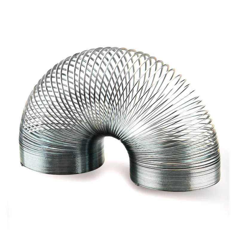 クラシックレインボー圧縮スプリング、巨大な金属製サークル、シルバー