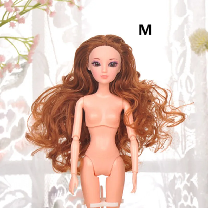 32 см 1/6 BJD кукла 12 подвижные шарнирные 3D глаза прямые и изогнутые мульти-окрашенными волосами, куклы, игрушки для девочек и голая кукла средства ухода за кожей
