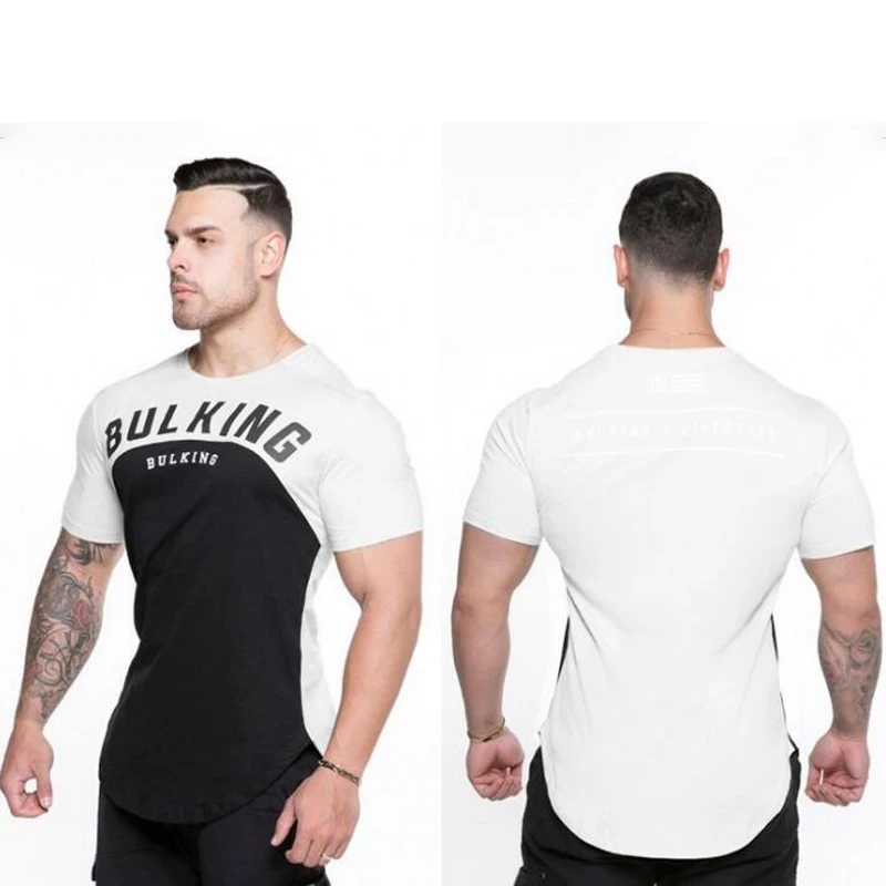 

2019 brand men's clothing fashion printing men's cotton T-shirt jogger fitness casual men's round neck men's shirt free shipping
