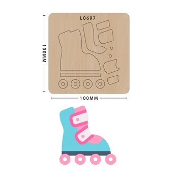

SMVAUON Roller skates scrapbook wooden mold die-cut handmade crafts making decor supplies dies template
