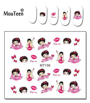 

1 Sheet Nail MT136 Lip Betty Baby Cartoon Nail Art Water Transfer Sticker Decal For Nail Art Decoration