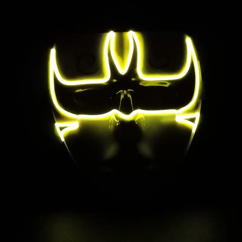 

Masquerade Ghost Face Mask Creative Glowing Mask Halloween Bar Party Performance Fearsome Night Light Mask