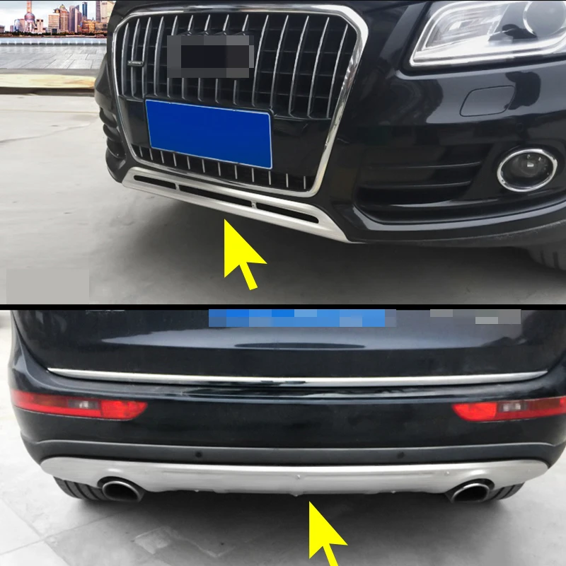 2pcs For Audi Q5 2013 2018 Stainless Steel Rront &Rear Bumper Board