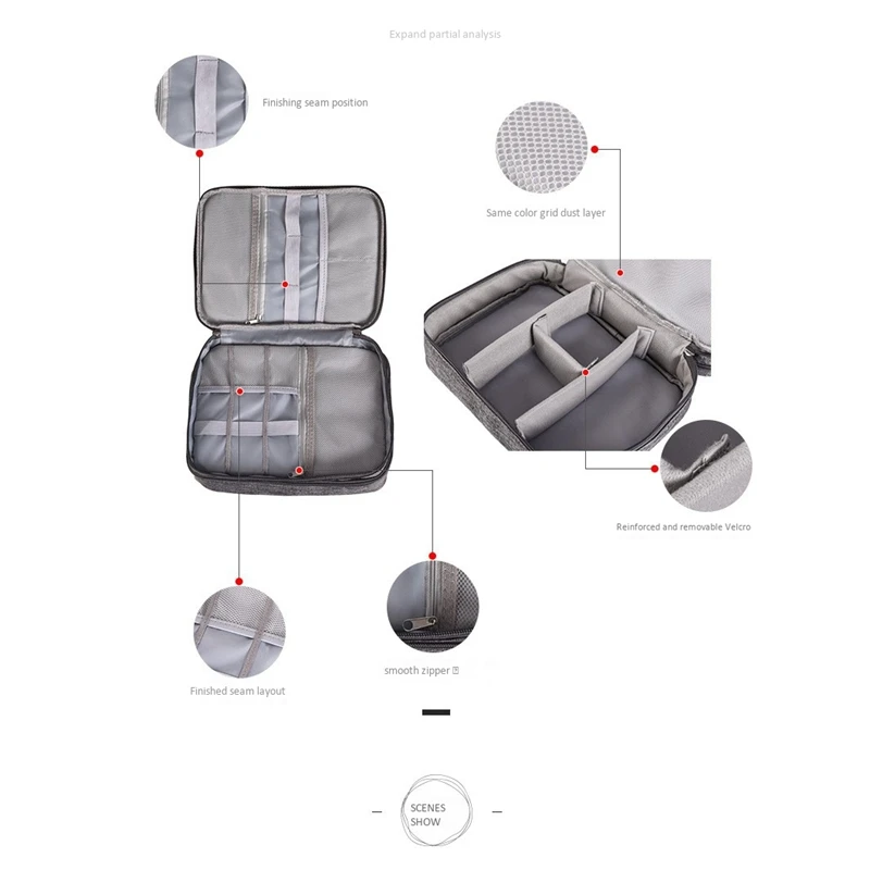 Electronic Storage Bag Gadget Organizer Charger Cable Wires Headphone Case Travel Digital Accessories Pouch