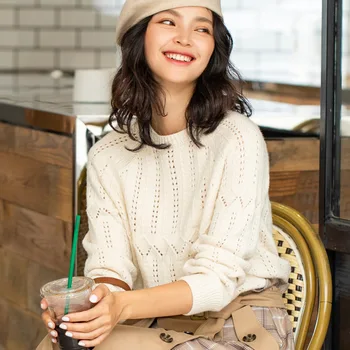 

women pullover sweater beige hollow out woolen turtleneck sweaters large size sexy 2019 autumn winter top knitwear free ship