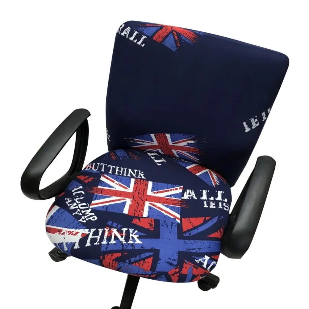 

Office Computer Rotating Chair Cover Printed Elastic Covers Stretch Seat Case Removable Washable Internet Cafe Chairs Silpcover