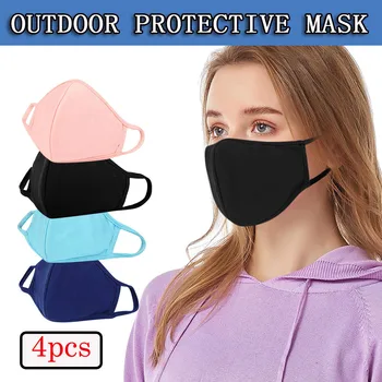 

Against-dust Reusable Cotton 4PCS Mouth Face Facemask Mouth Cover for Man and Woman Outdoor Personal Health Care mascarillas