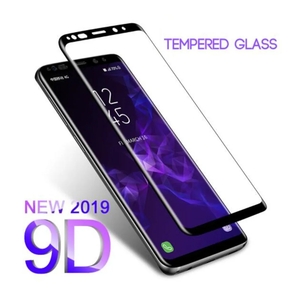 

Tempered Glass Film For Samsung Galaxy note 8 9 S9 S8 Plus S7 Edge 9D Full Curved Screen Protector For s8