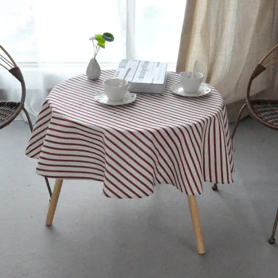 table cloths 5 Nordic Polyester Cotton Round Table Cloth Color Yellow Rice Word Gray Arrow Cotton and Linen Printing Tablecloth Custom - Color: table cloths 5
