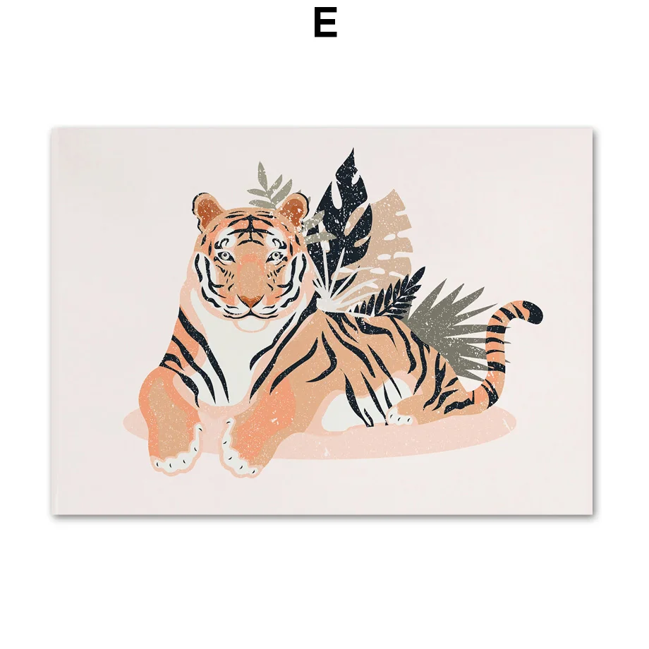 Abstract-Fashion-Vintage-Girl-Tiger-Plant-Wall-Art-Canvas-Painting-Nordic-Posters-And-Prints-Wall-Pictures (7)