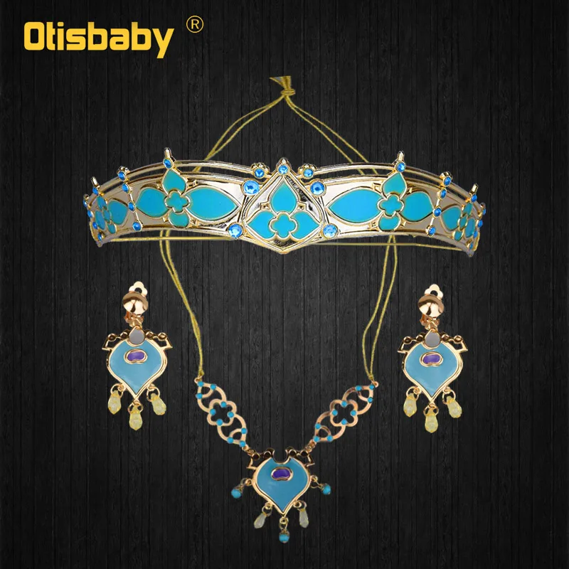 Jasmine Jewelry Бутик Необычные Детские День рождения карнавал костюм Жасмин дети арабский Рождество одежда цветочные девушки фантазия принцесса - Цвет: Jasmine Jewelry