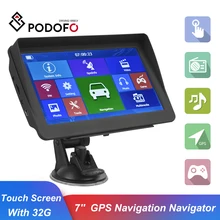 Podofo 7'' Cars Sat Nav GPS Navigation Navigator With Free Latest Maps Touch Screen Support FM Radio MP3 MP4
