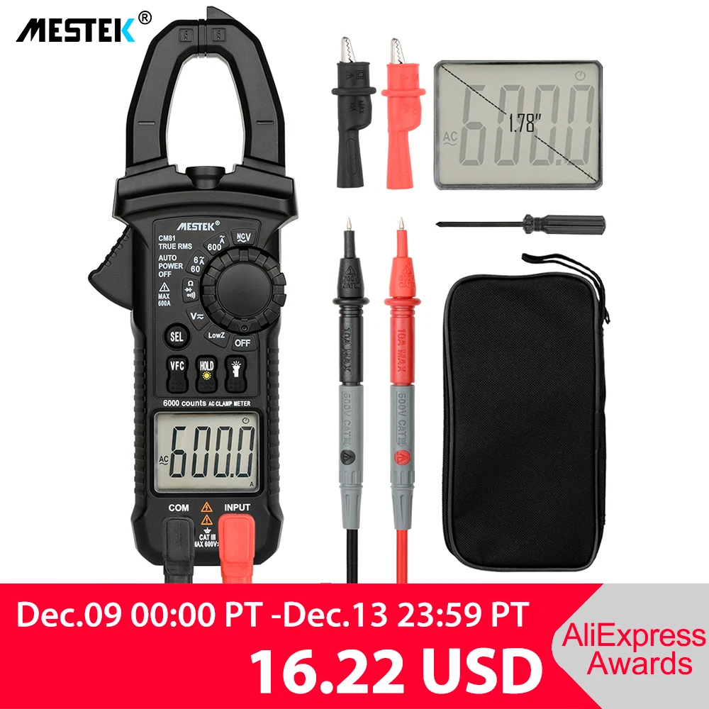 Online Medidor de pinza Digital MESTEK multímetro pinza de corriente AC CC resistencia de voltaje Tester herramientas de medición alicate amperimetro
