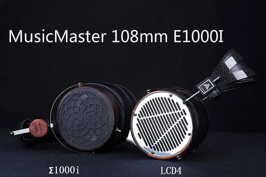 

MusicMaster 108mm E1000I 60Ohms Planar Customized Wooden Hifi Monitor Studio Audiophile Headphone Headset PK Audeze LCD4 Susvara