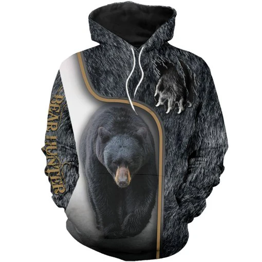 

PLstar Cosmos bear HUNTING 3D All Over Printed Shirts 3D Print Hoodie/Sweatshirt/Zipper Man Women big black bear