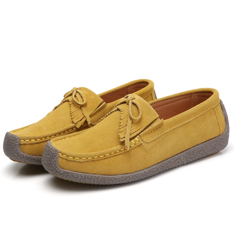 tassel genuine leather shoes women italian fashion vulcanized loafers elegant dress ladies casual flats driving lady moccasins (3)