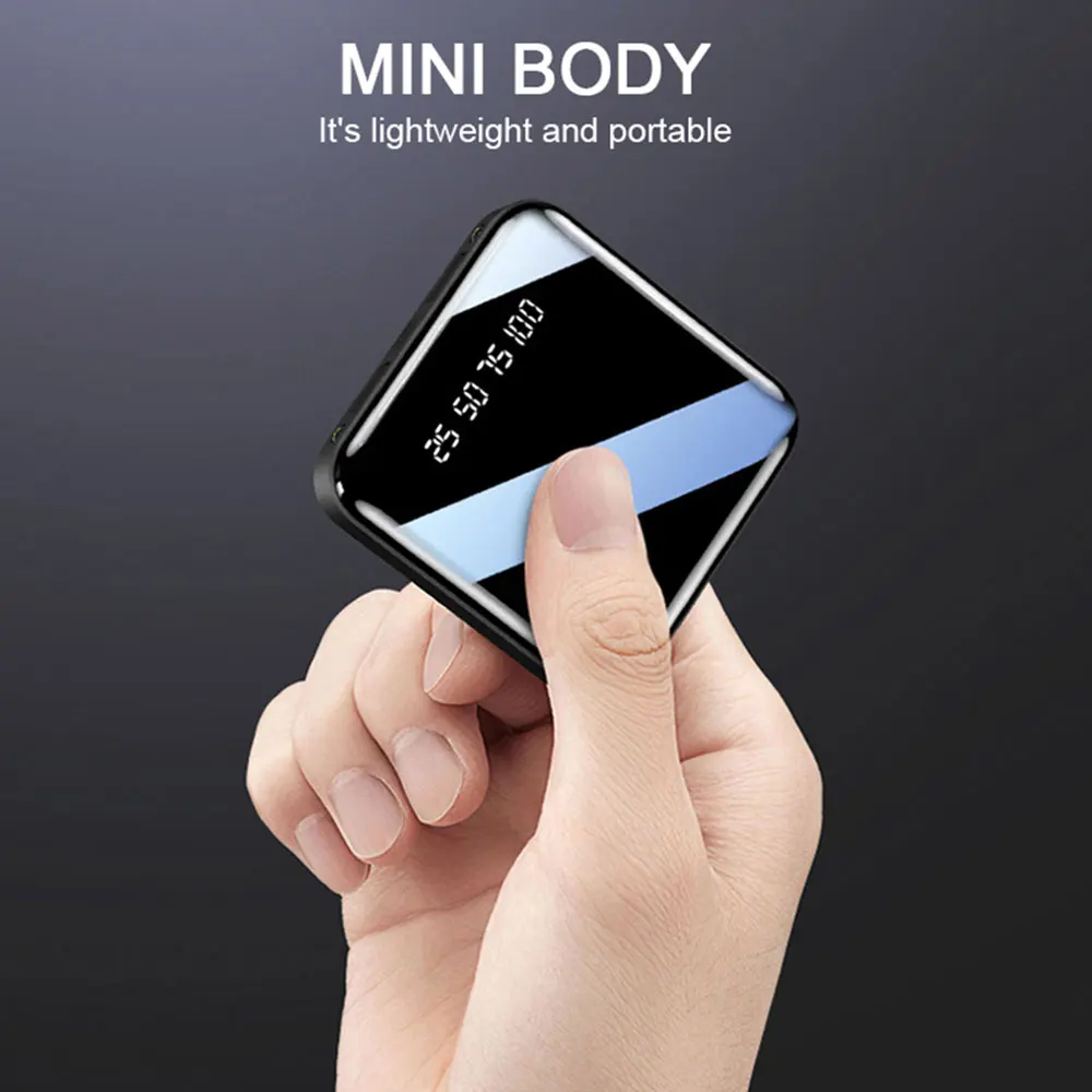 power bank 20000 мАч Мини-банк питания для Xiaomi iPhone 10000 портативное зарядное устройство