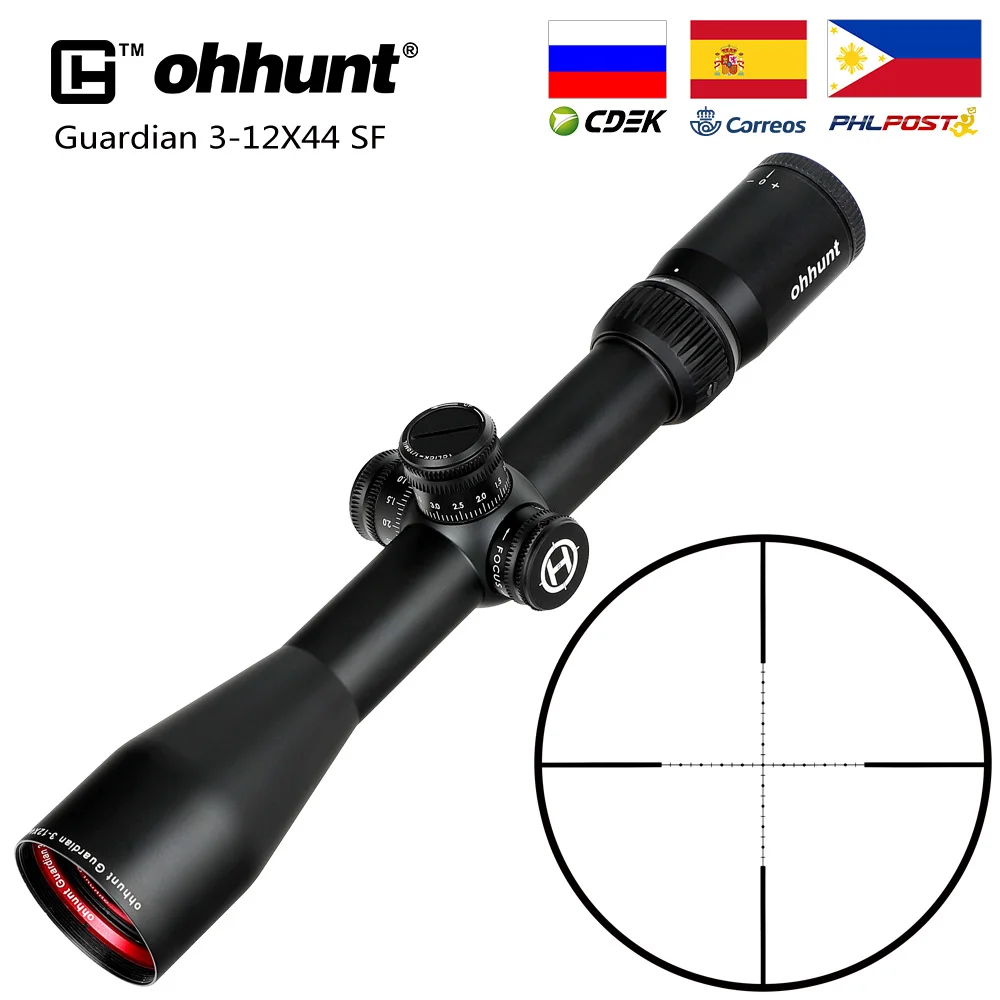 Ohhunt Guardian 3-12X44 SF охотничий прицел 1/2 полумиллиметровая точка сетка боковая