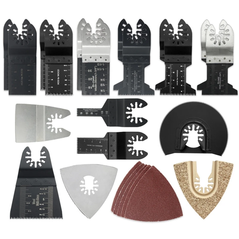 

24 Pcs Oscillating Multi Tool Saw Blades Kit for Bosch Fein Makita Multi Tool Blades Set Kit Multi Tool Blades