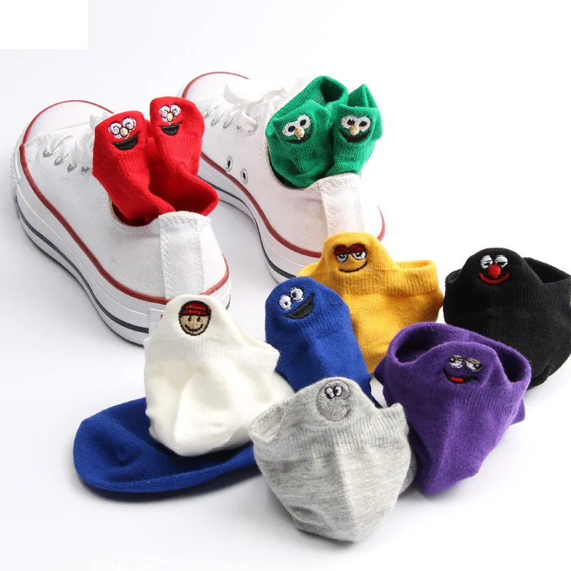 

10 Pieces / 5 Pairs of Female Cute Harajuku Funny Low Toe Socks Women's Happy Socks Spring and Summer Cotton Blend Boat Socks