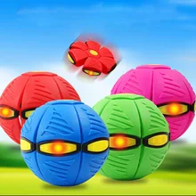 

Outdoor Toy Fly Ball LED Beach Garden Game Throw Disc Ball Toy Kid Fancy Soft Novelty Toy multiple colour Flat Throw Disc Ball