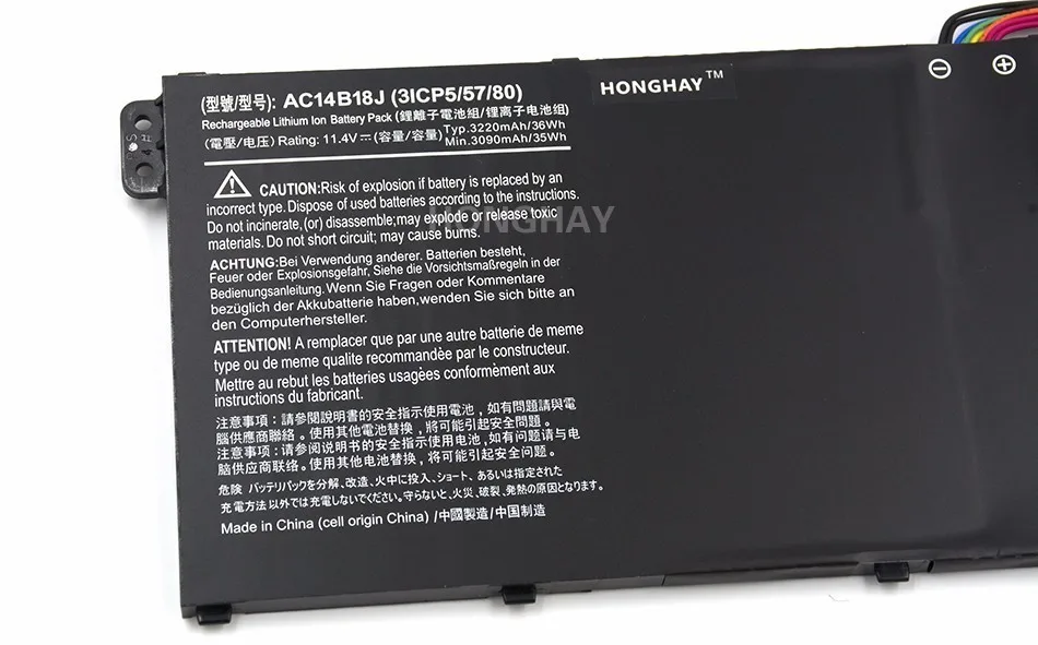 HONGHAY AC14B18J ноутбук Батарея для acer Aspire E3-111 E3-112 E3-112M ES1-531 B116 MS2394 B115-MP AC14B13j N15Q3 N15W4