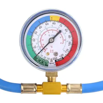 

R134a Low Side Car A/C Air Conditioning Refrigerant Excellent Durable Copper Rubber Process Charging Hose with Gauge