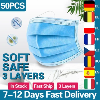 

Disposable Face Mouth Masks 3-Ply Meltblown Cloth Masks Nonwoven Mask Elastic Mouth Soft Breathable Hygiene Face Mask