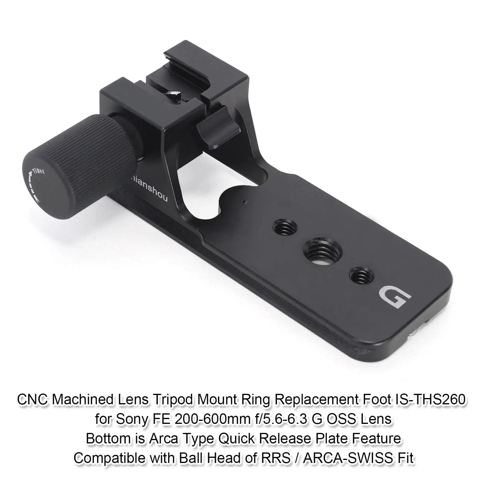 Arca Type Lens Collar Replacement Base Tripod Mount Rings Foot Stand for Sony FE 200-600mm f/5.6-6.3 G OSS Lens SEL200600G