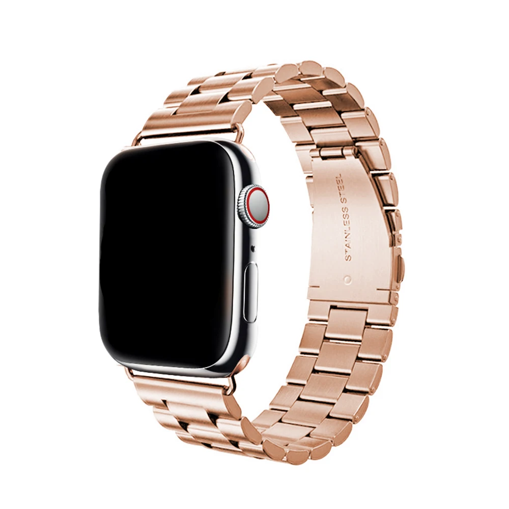 Ремешок из нержавеющей стали для Apple Watch 42 мм серия 5 4 3 2 1 сменная классическая версия для iWatch ремешок 38 мм металлический ремень - Цвет ремешка: Rose gold