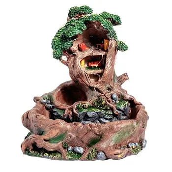 

Flowerpot Creative Resin Tree House Micro Landscape Adornment Potted Plants Crafts Basin for Garden Home Desktop