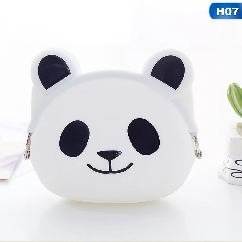 H07 1 шт. мини-кошелек с силиконовой пряжкой для монет, милый мягкий маленький кошелек для денег с животными из мультфильмов, карман, сумка, Женский кошелек для монет, клатч, Прямая поставка - Цвет: H07