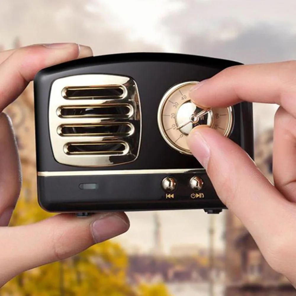 Ретро Bluetooth динамик винтажный Мини Bluetooth динамик Ностальгический тяжелый бас 3D стерео объемный HiFi звуковые эффекты TF USB AUX