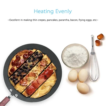 

Layer-cake Pancake Cake Cooking Pancake Pan Crepe Maker Flat Pan Griddle Pan with Spreader Spatula Crepe Maker Omelet Baking Pan