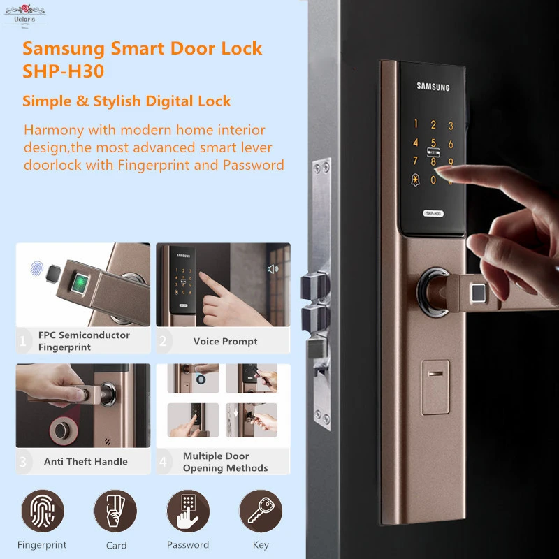 Advanced Fingerprint Password Key Door Lock Anti-theft Electronic Smart Lock 