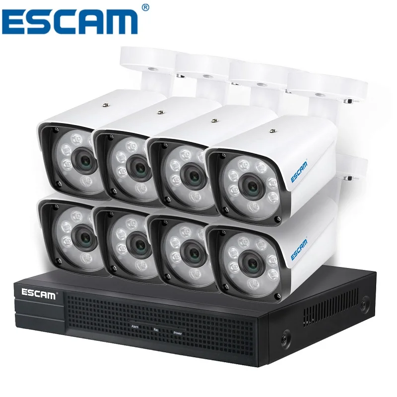 ESCAM PNK002 HD 1080P 8CH POE NVR система камер безопасности ИК светодиодная IP-камера Поддержка