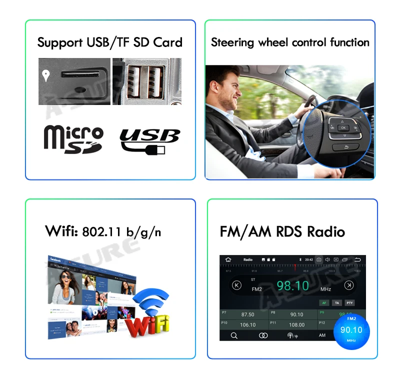 Cheap A-Sure 2 Din 4G RAM 8 Core Car Android 9.0 Auto Radio DVD Player Navigation For Audi A4 S4 RS4 8E 8F B9 B7 SEAT EXEO (2002-2012) 18